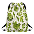 Light Tropical Leaf Pattern Print Drawstring Backpack