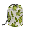 Light Tropical Leaf Pattern Print Drawstring Makeup Bag
