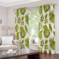 Light Tropical Leaf Pattern Print Extra Wide Grommet Curtains