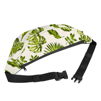 Light Tropical Leaf Pattern Print Fanny Pack