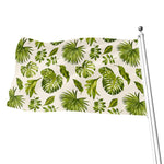 Light Tropical Leaf Pattern Print Flag