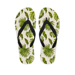 Light Tropical Leaf Pattern Print Flip Flops