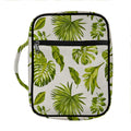 Light Tropical Leaf Pattern Print Front Pocket Bible Bag