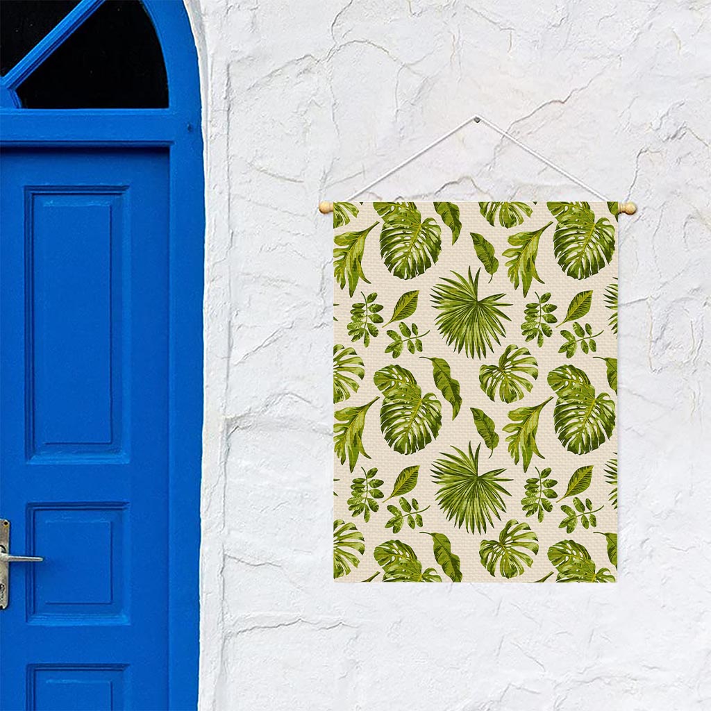 Light Tropical Leaf Pattern Print Garden Flag
