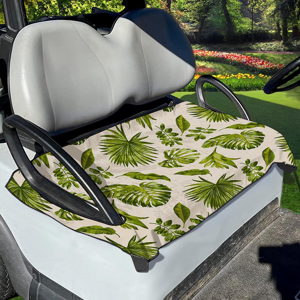 Light Tropical Leaf Pattern Print Golf Cart Seat Cover