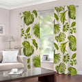 Light Tropical Leaf Pattern Print Grommet Curtains