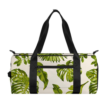 Light Tropical Leaf Pattern Print Gym Bag