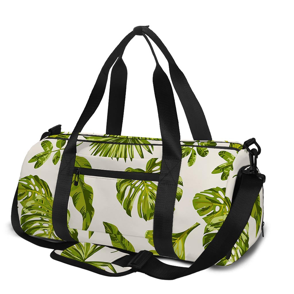 Light Tropical Leaf Pattern Print Gym Bag
