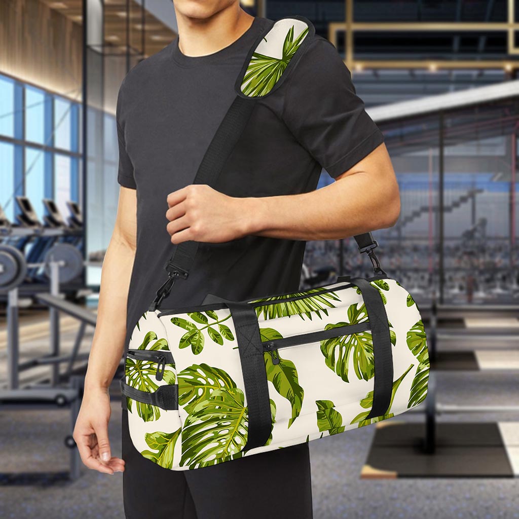 Light Tropical Leaf Pattern Print Gym Bag