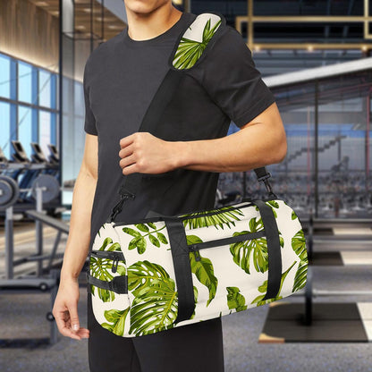 Light Tropical Leaf Pattern Print Gym Bag