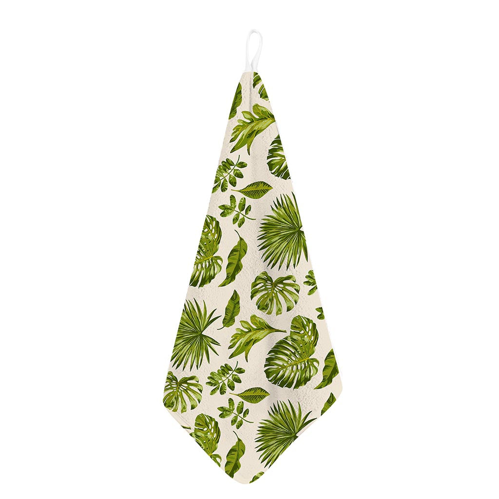 Light Tropical Leaf Pattern Print Hand Towel