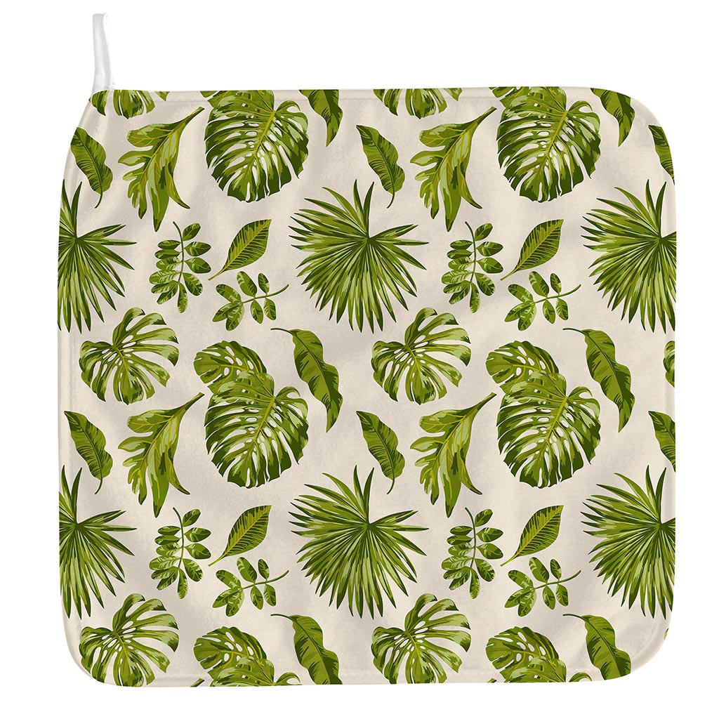 Light Tropical Leaf Pattern Print Hand Towel