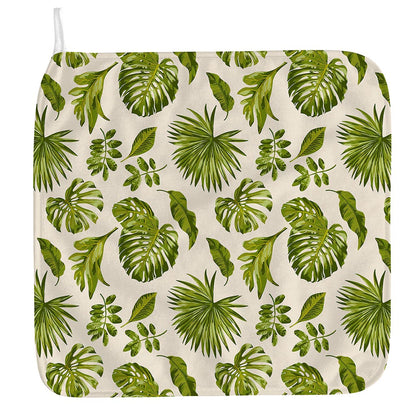 Light Tropical Leaf Pattern Print Hand Towel