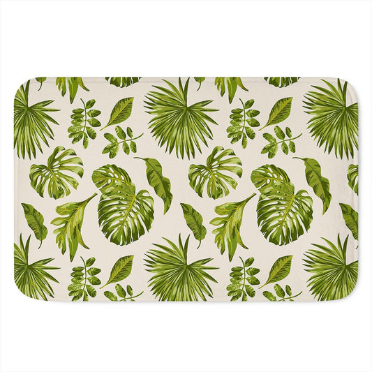 Light Tropical Leaf Pattern Print Indoor Door Mat