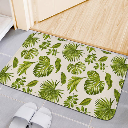 Light Tropical Leaf Pattern Print Indoor Door Mat