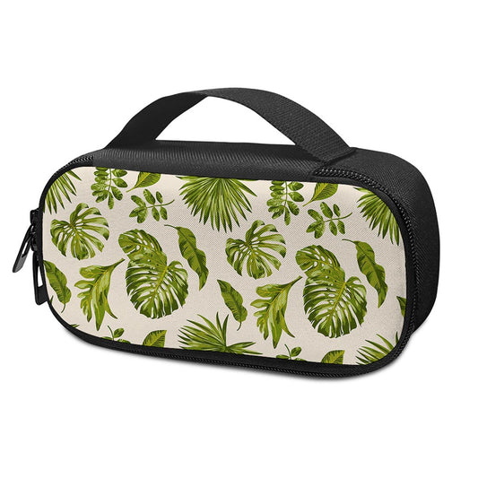 Light Tropical Leaf Pattern Print Insulin Cooler Travel Case