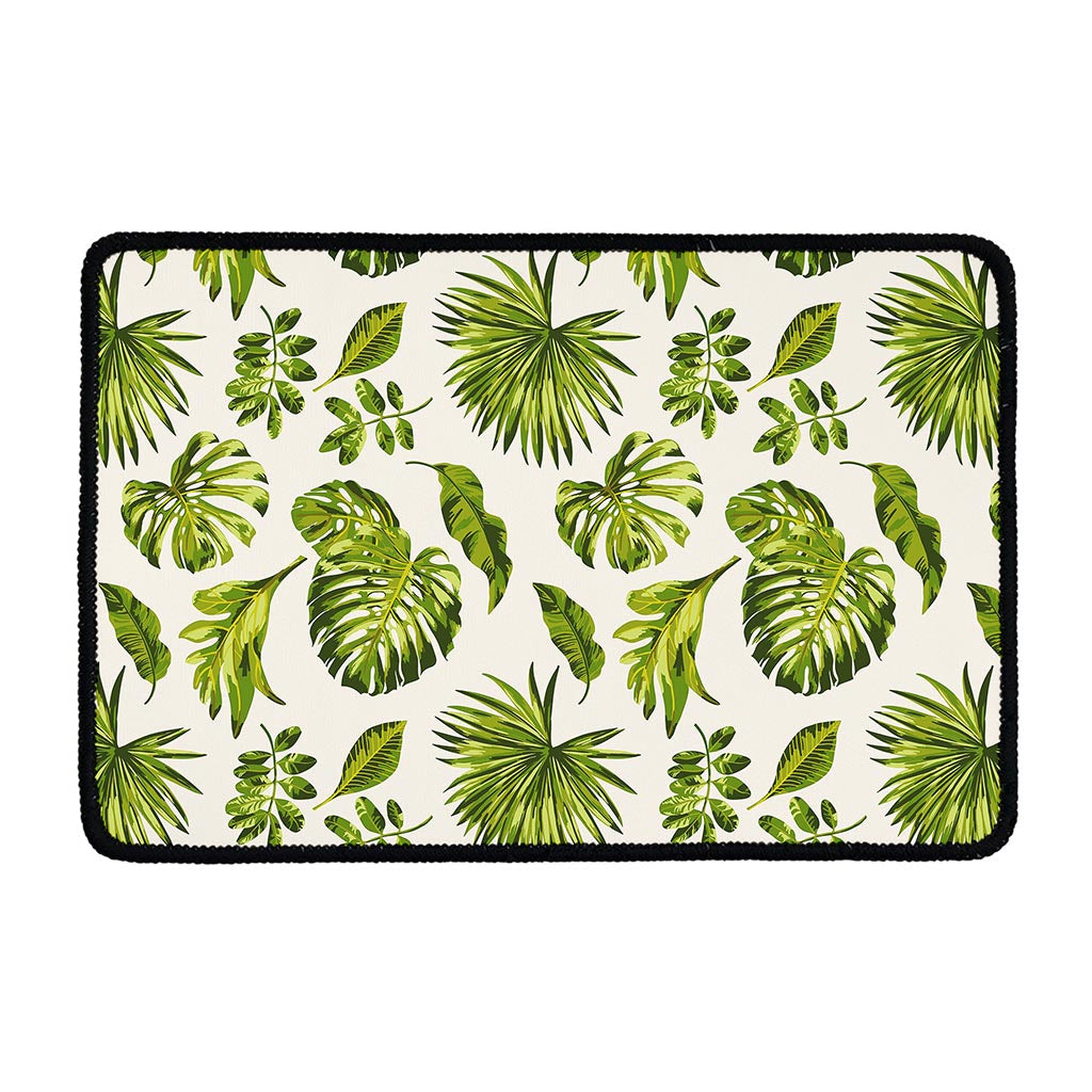 Light Tropical Leaf Pattern Print Kitchen Mat