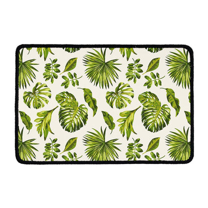 Light Tropical Leaf Pattern Print Kitchen Mat