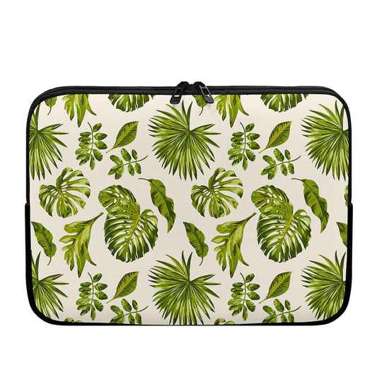 Light Tropical Leaf Pattern Print Laptop Sleeve
