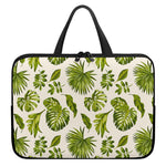 Light Tropical Leaf Pattern Print Laptop Sleeve With Handle