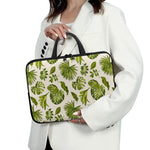 Light Tropical Leaf Pattern Print Laptop Sleeve With Handle