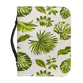 Light Tropical Leaf Pattern Print Leather Bible Cover