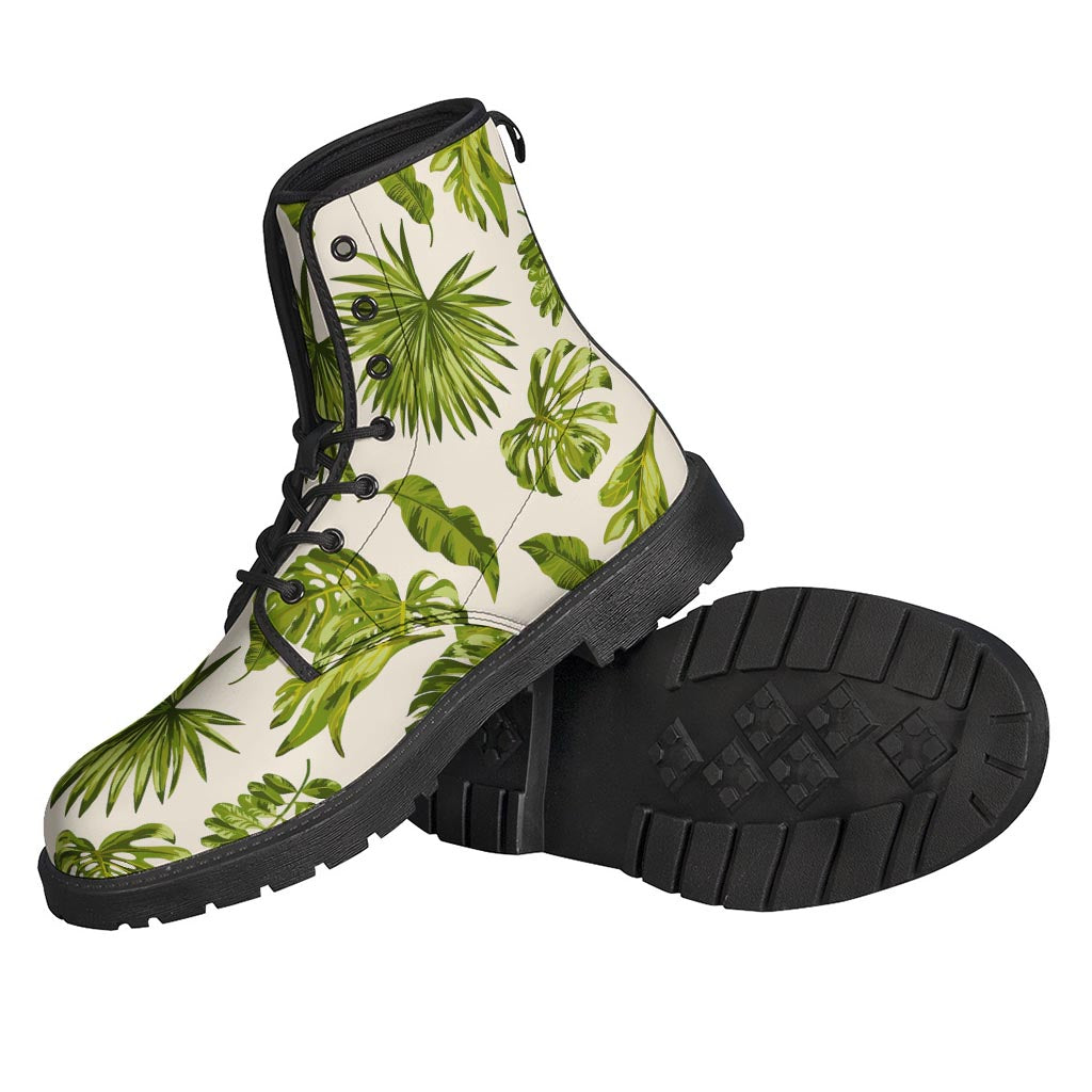 Light Tropical Leaf Pattern Print Backpack