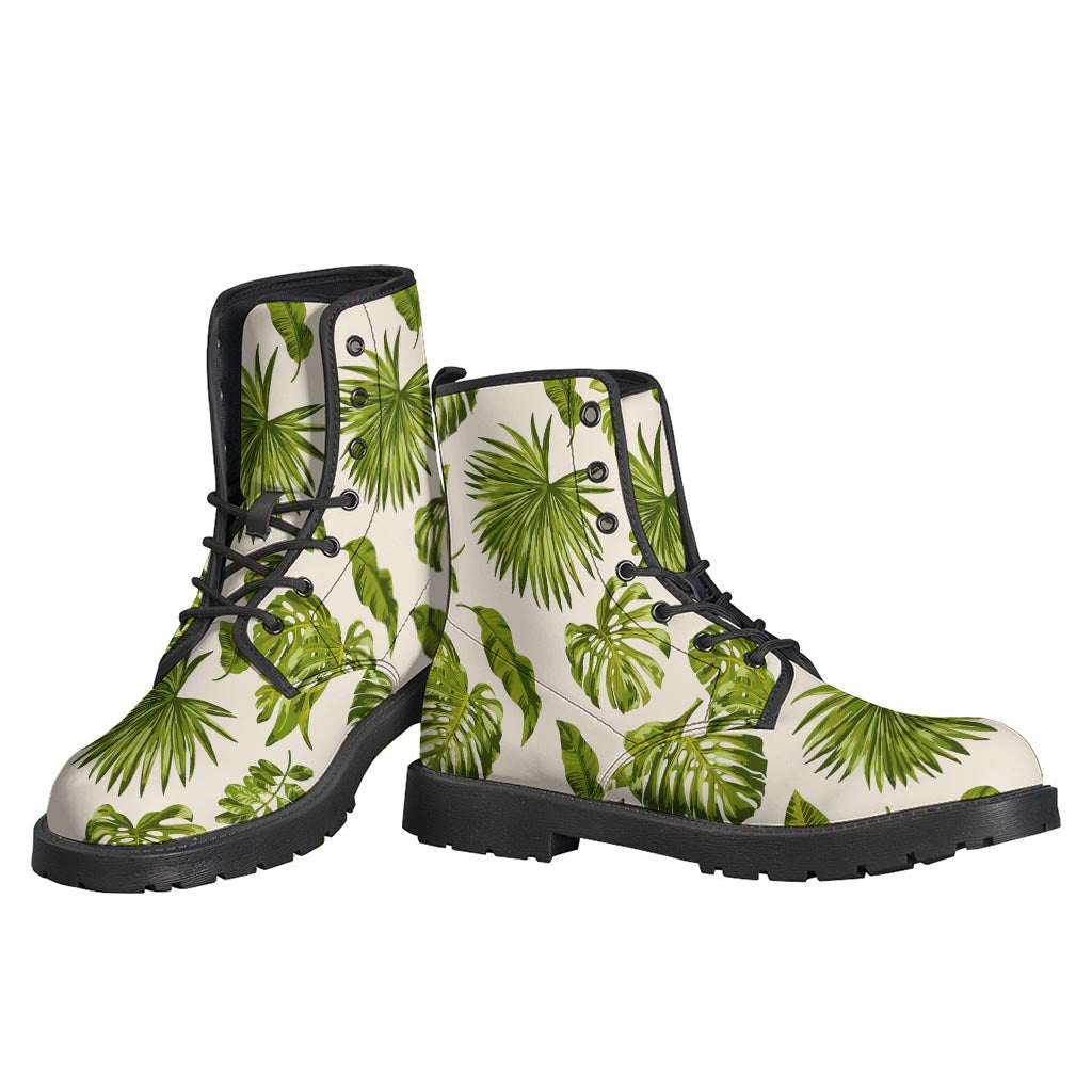 Light Tropical Leaf Pattern Print Backpack
