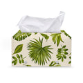 Light Tropical Leaf Pattern Print Leather Tissue Box Cover