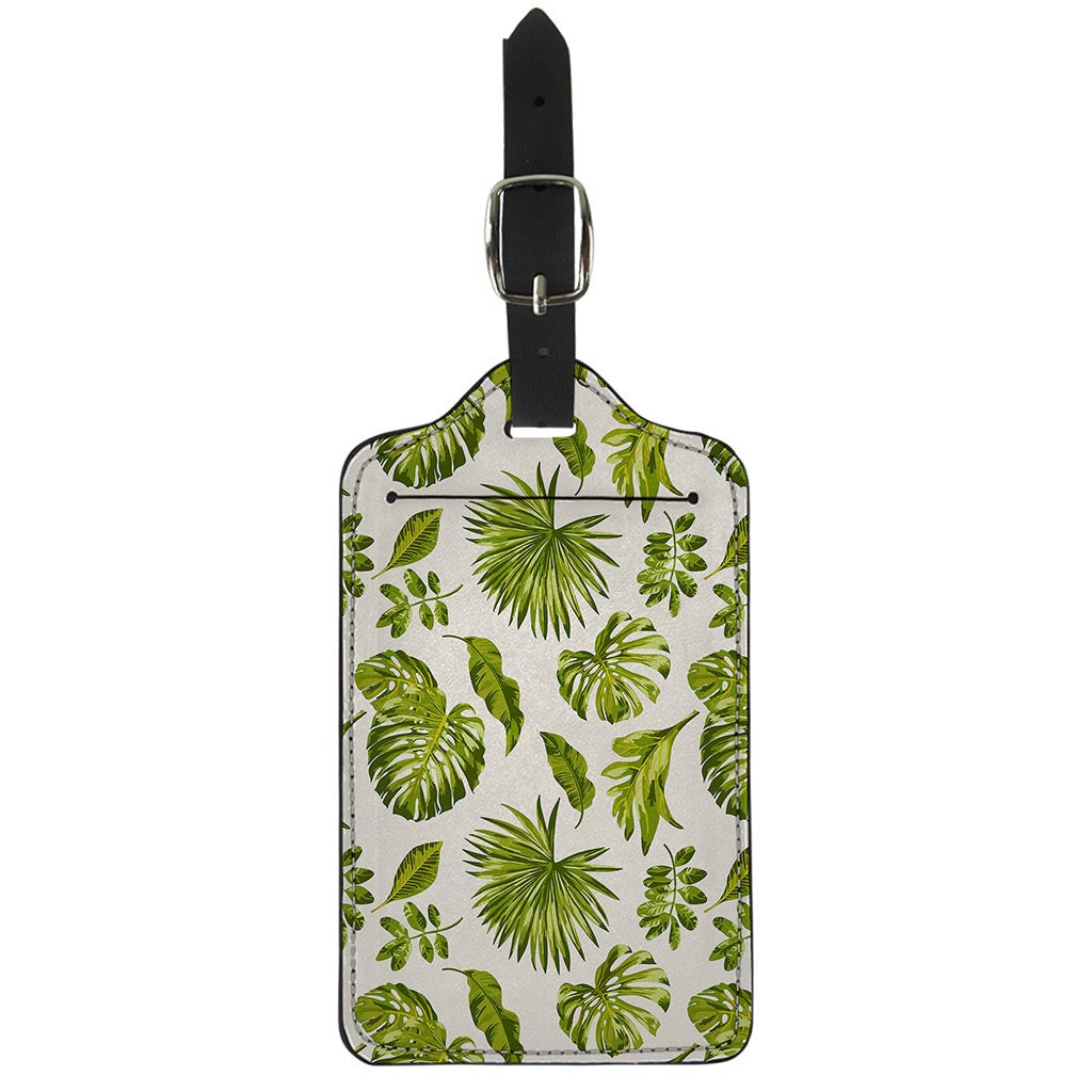 Light Tropical Leaf Pattern Print Luggage Tag
