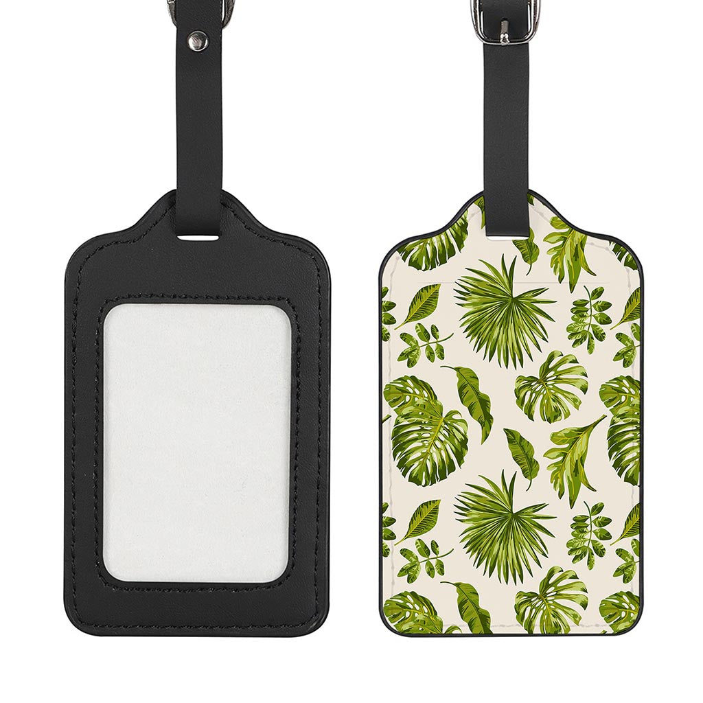 Light Tropical Leaf Pattern Print Luggage Tag