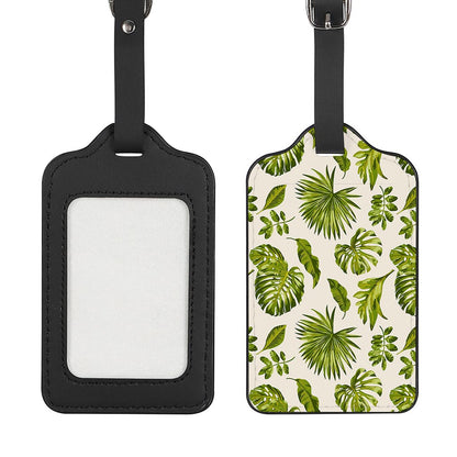 Light Tropical Leaf Pattern Print Luggage Tag