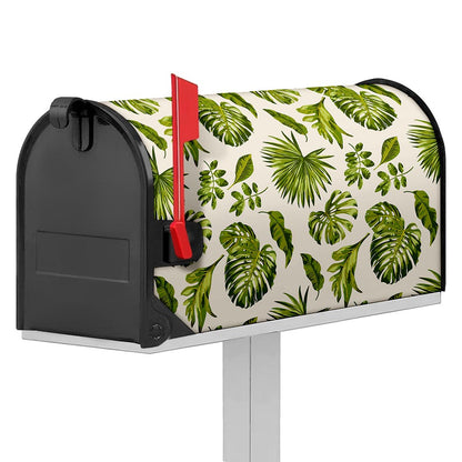 Light Tropical Leaf Pattern Print Mailbox Cover