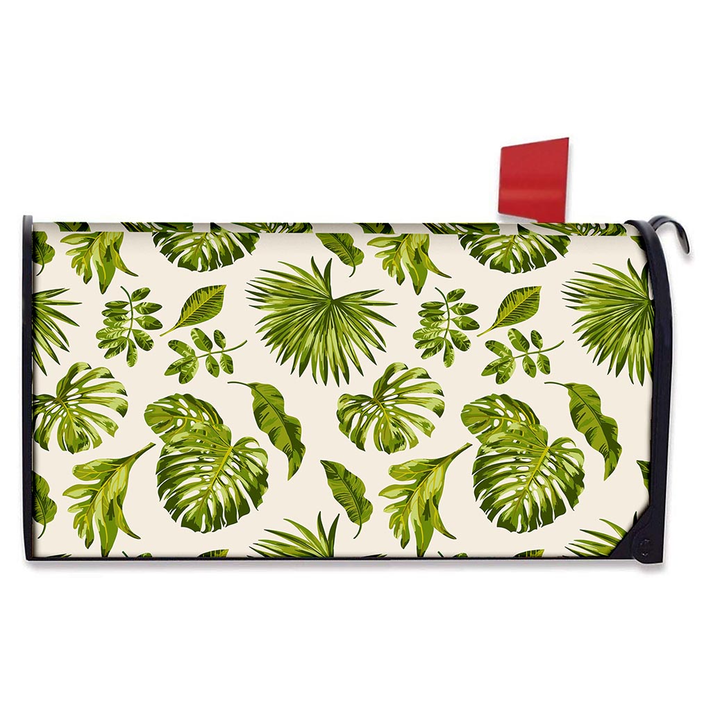 Light Tropical Leaf Pattern Print Mailbox Cover