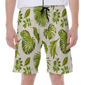 Light Tropical Leaf Pattern Print Men's Beach Shorts