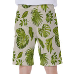 Light Tropical Leaf Pattern Print Men's Beach Shorts