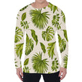 Light Tropical Leaf Pattern Print Men's Long Sleeve T-Shirt