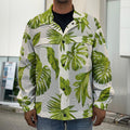 Light Tropical Leaf Pattern Print Men's Shirt Jacket