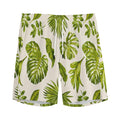 Light Tropical Leaf Pattern Print Men's Athletic Shorts