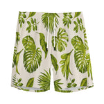 Light Tropical Leaf Pattern Print Men's Sports Shorts