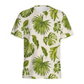 Light Tropical Leaf Pattern Print Men's Athletic T-Shirt