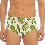 Light Tropical Leaf Pattern Print Men's Triangle Swim Briefs