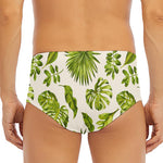 Light Tropical Leaf Pattern Print Men's Triangle Swim Briefs