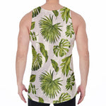Light Tropical Leaf Pattern Print Men's Velvet Tank Top