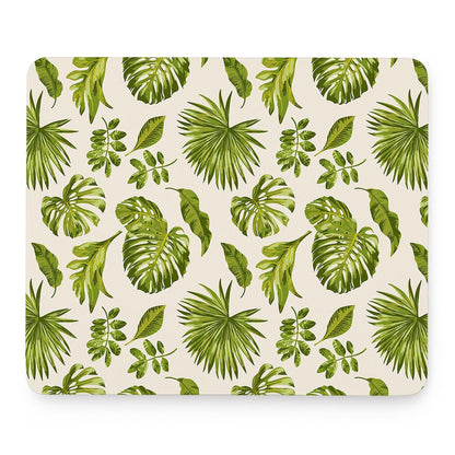 Light Tropical Leaf Pattern Print Mouse Pad