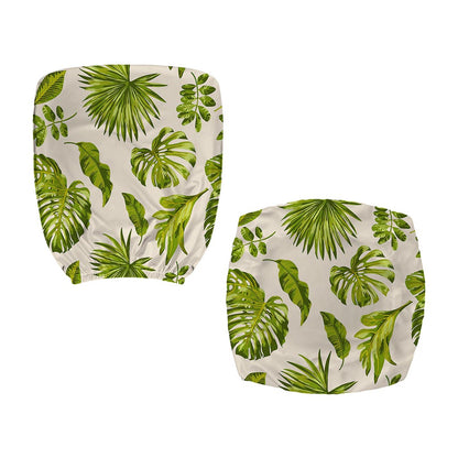 Light Tropical Leaf Pattern Print Office Chair Cover
