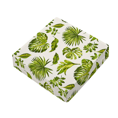 Light Tropical Leaf Pattern Print Outdoor Seat Cushion Cover
