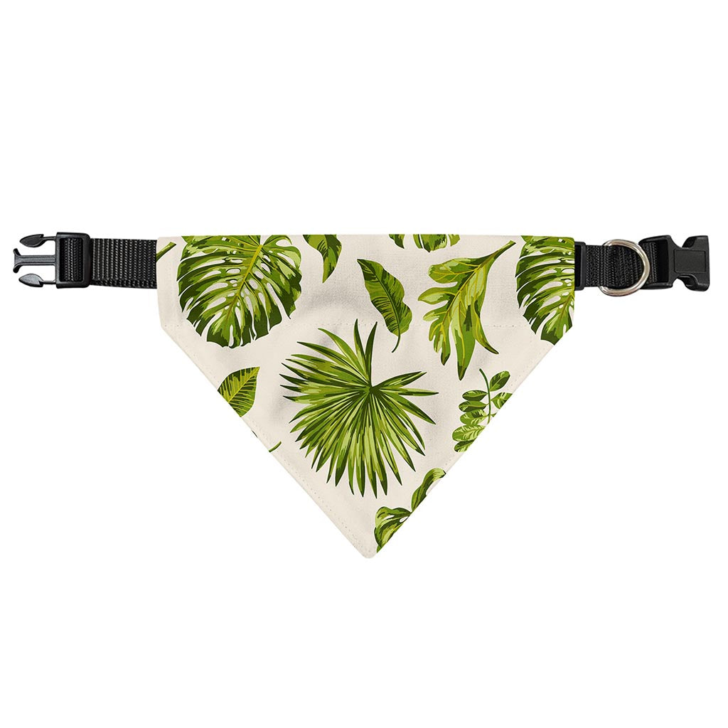 Light Tropical Leaf Pattern Print Over The Collar Dog Bandana
