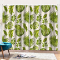 Light Tropical Leaf Pattern Print Pencil Pleat Curtains