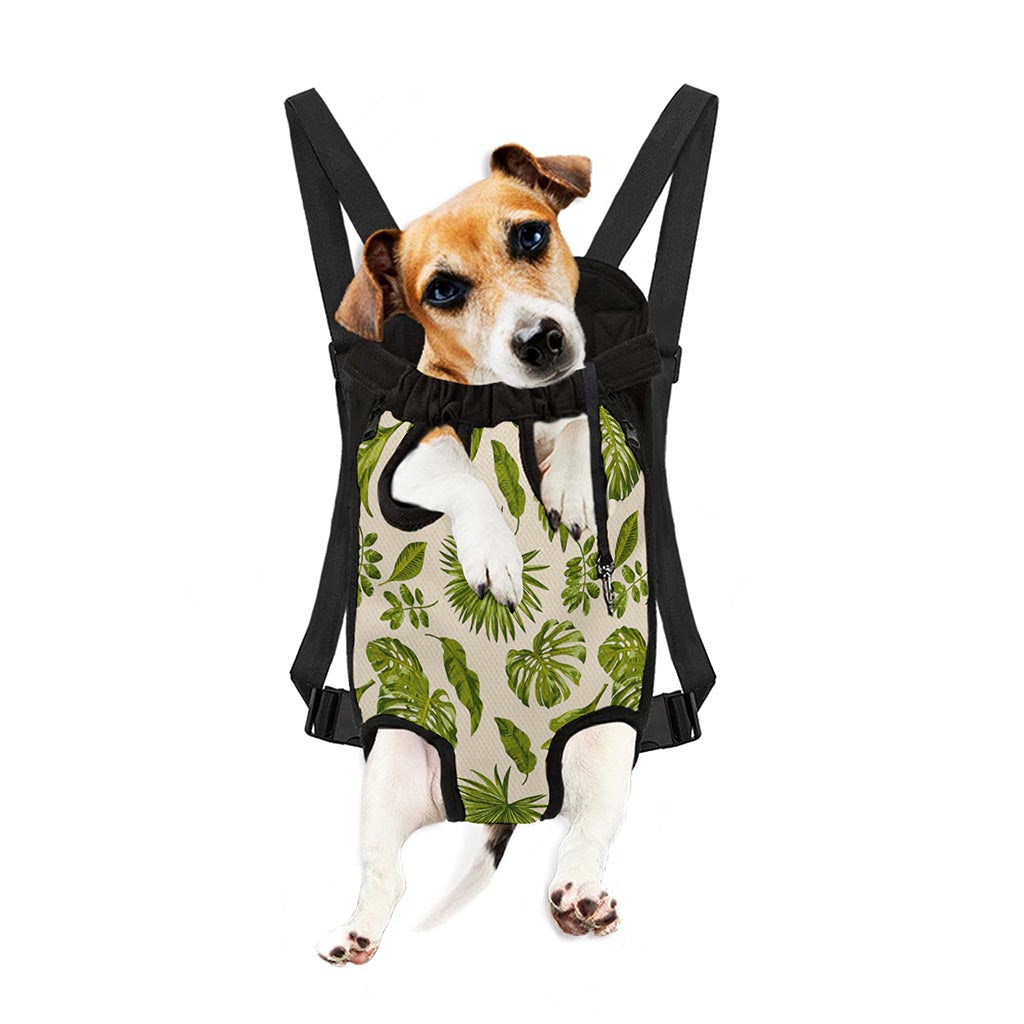 Light Tropical Leaf Pattern Print Pet Carrier Backpack